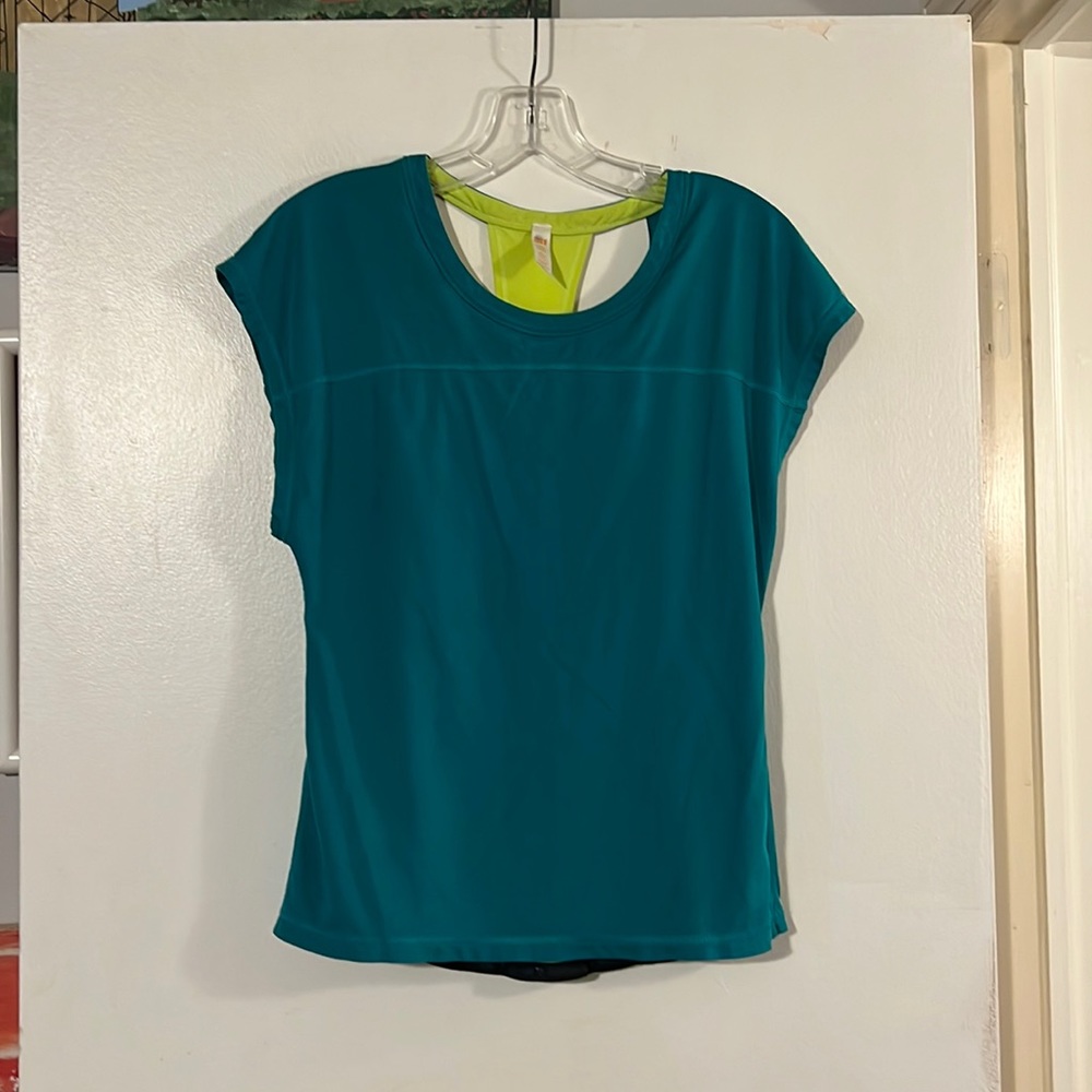 Lucy Teal and Lime Women's Top
